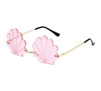 QUEENYARD Popular Rimless Shell Sun Glasses for Parties and Music Festivals with Bright Color Great for Fashionable Women Wear