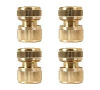 QUEENYARD Solid Brass Garden Hose Quick Connectors 2 Female + 2 Male Garden Hose Fitting Water Hose Connectors Disconnect