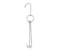 QUEENYARD Stainless Steel Double Meat Hooks Roast Duck Turkey Clasp BBQ Grill Hanger