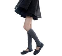 QUEENYARD Women's Long Leg Socks Solid Color Stirrup Leg Warmers Over the Knee Leg Warmers Loose Socks Cotton Ankle Heap Socks