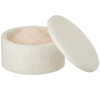 Queenza White Marble Salt Cellar with Lid - 3 Inch Salt and Pepper Bowls, Ramekins, Kosher Salt Holder