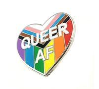 Queer AF LGBT Rainbow Pride Love Gay Metal Enamel Pin Badge