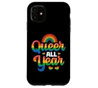 Queer All Year LGBT Rainbow Pride Flag Genderqueer Case for iPhone 11