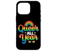 Queer All Year LGBT Rainbow Pride Flag Genderqueer Case for iPhone 16 Pro