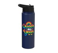 Queer All Year LGBT Rainbow Pride Flag Genderqueer Stainless Steel Insulated Water Bottle