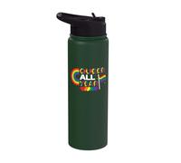 Queer All Year LGBT Rainbow Pride Flag Genderqueer Stainless Steel Insulated Water Bottle