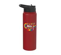 Queer All Year LGBT Rainbow Pride Flag Genderqueer Stainless Steel Insulated Water Bottle