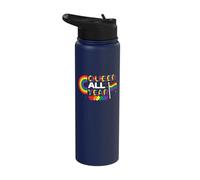 Queer All Year LGBT Rainbow Pride Flag Genderqueer Stainless Steel Insulated Water Bottle