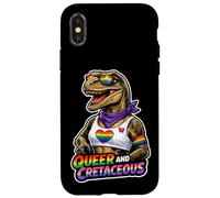 Queer And Cretaceous Rainbow Dino Pride Design Case for iPhone X/XS