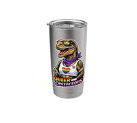 Queer and Cretaceous Rainbow Dino Pride Design Stainless Steel Insulated Tumbler