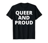 Queer and Proud T-Shirt, Men, Black, Large