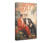 Queer Art Retro Vibe Poster, Gay Muscle Art, Canvas Gallery Wraps, Gift for Him (16)
