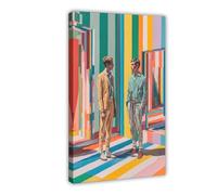 Queer Art Retro Vibe Poster, Gay Muscle Art, Canvas Gallery Wraps, Gift for Him (26)