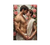 Queer Art Retro Vibe Poster, Gay Muscle Art, Canvas Gallery Wraps, Gift for Him (36)