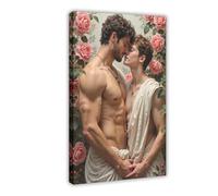 Queer Art Retro Vibe Poster, Gay Muscle Art, Canvas Gallery Wraps, Gift for Him (36)