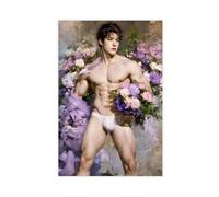 Queer Art Retro Vibe Poster, Gay Muscle Art, Canvas Gallery Wraps, Gift for Him (43)