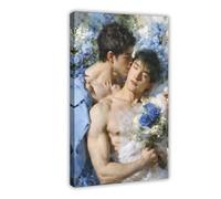 Queer Art Retro Vibe Poster, Gay Muscle Art, Canvas Gallery Wraps, Gift for Him (45)