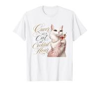 Queer as a Cat at Cocktail Hour Martinis Cosmos Time T-Shirt