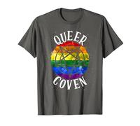 Queer Coven Funny Witch Gay Pride Halloween T-Shirt, Men, Asphalt Grey, Medium