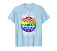 Queer Coven Funny Witch Gay Pride Halloween T-Shirt, Men, Baby Blue, X-Large