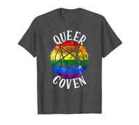 Queer Coven Funny Witch Gay Pride Halloween T-Shirt, Men, Dark Heather Grey, 3X-Large
