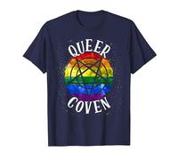 Queer Coven Funny Witch Gay Pride Halloween T-Shirt, Men, Navy Blue, 5X-Large