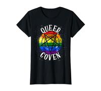 Queer Coven Funny Witch Gay Pride Halloween T-Shirt, Women, Black, Medium