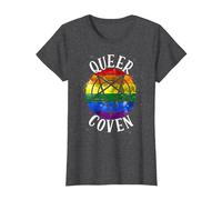 Queer Coven Funny Witch Gay Pride Halloween T-Shirt, Women, Dark Heather Grey, Medium