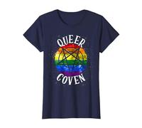 Queer Coven Funny Witch Gay Pride Halloween T-Shirt, Women, Navy Blue, X-Small