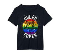 Queer Coven Funny Witch Gay Pride Halloween T-Shirt, Women's Plus, Black, 3X