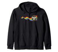 Queer Joy LGBT-Q Gay Pride Month Rainbow Flag Men Women Zip Hoodie