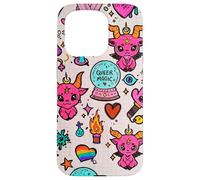 Queer Magic Rainbow Witchy Doodle Design Case for iPhone 15 Pro