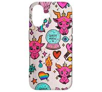 Queer Magic Rainbow Witchy Doodle Design Case for iPhone 17