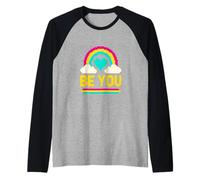 Queer Pride Be You Bold Rainbow 8-Bit Video Game LGBTQ+ Raglan Baseball Tee