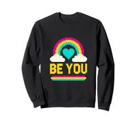 Queer Pride Be You Bold Rainbow 8-Bit Video Game LGBTQ+ Sweatshirt