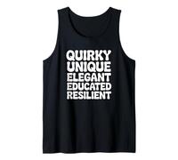 Queer Quirky Unique Elegant Educated Resilient Pride Tank Top