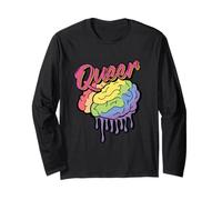 Queer Rainbow Brain - LGBTQ Pride Funny Gift Long Sleeve T-Shirt