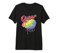 Queer Rainbow Brain - LGBTQ Pride Funny Gift Premium T-Shirt
