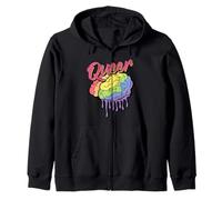 Queer Rainbow Brain - LGBTQ Pride Funny Gift Zip Hoodie