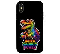 Queer Saurus Power Rainbow Dino Pride Design Case for iPhone X/XS