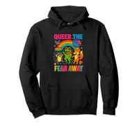Queer The Fear Away Gay Pride Equality LGBTQ+ Retro Y2K Cute Pullover Hoodie