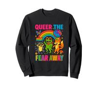 Queer The Fear Away Gay Pride Equality LGBTQ+ Retro Y2K Cute Sweatshirt