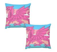 Queer Welsh Trans Dragon 2 Pack Plush Pillowcases Soft Throw Pillow Covers Body Cushion Protective Case for Sofa Car Home Decor