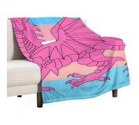 Queer Welsh Trans Dragon 280GSM Cozy Bed Throw Lightweight Flannel Knee Blanket for Sofa Couch Travel Napping