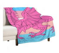 Queer Welsh Trans Dragon 280GSM Cozy Bed Throw Lightweight Flannel Knee Blanket for Sofa Couch Travel Napping