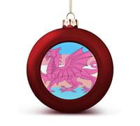 Queer Welsh Trans Dragon Christmas Balls for Tree Decoration PC Baubles Hanging Ornaments Festive Decor 4PCS