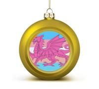 Queer Welsh Trans Dragon Christmas Balls for Tree Decoration PC Baubles Hanging Ornaments Festive Decor 2PCS