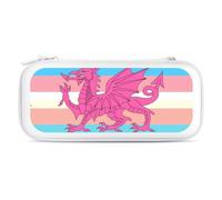 Queer Welsh Trans Dragon Compatible with Switch Carrying Case Waterproof Protective Travel Bag with 15 Game Card Slots
