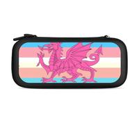 Queer Welsh Trans Dragon Compatible with Switch Carrying Case Waterproof Protective Travel Bag with 15 Game Card Slots