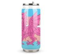 Queer Welsh Trans Dragon Custom Insulated Cups & Mugs Funny Stainless Steel Coffee Mug with Lids Drinks Tumbler